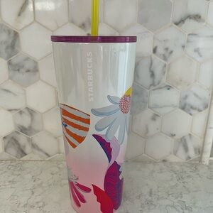 🎅 2/$30 Starbucks White Daisy Tumbler Venti 24oz
